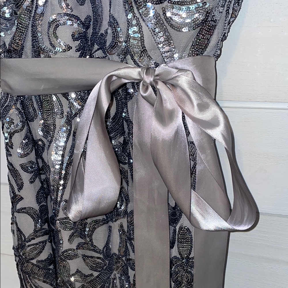 R & M Richard’s  Sequin Ribbon Tie Cocktail Dress - Picture 3 of 9